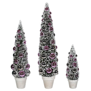 Potted Holiday Bottle Brush Trees Set/3