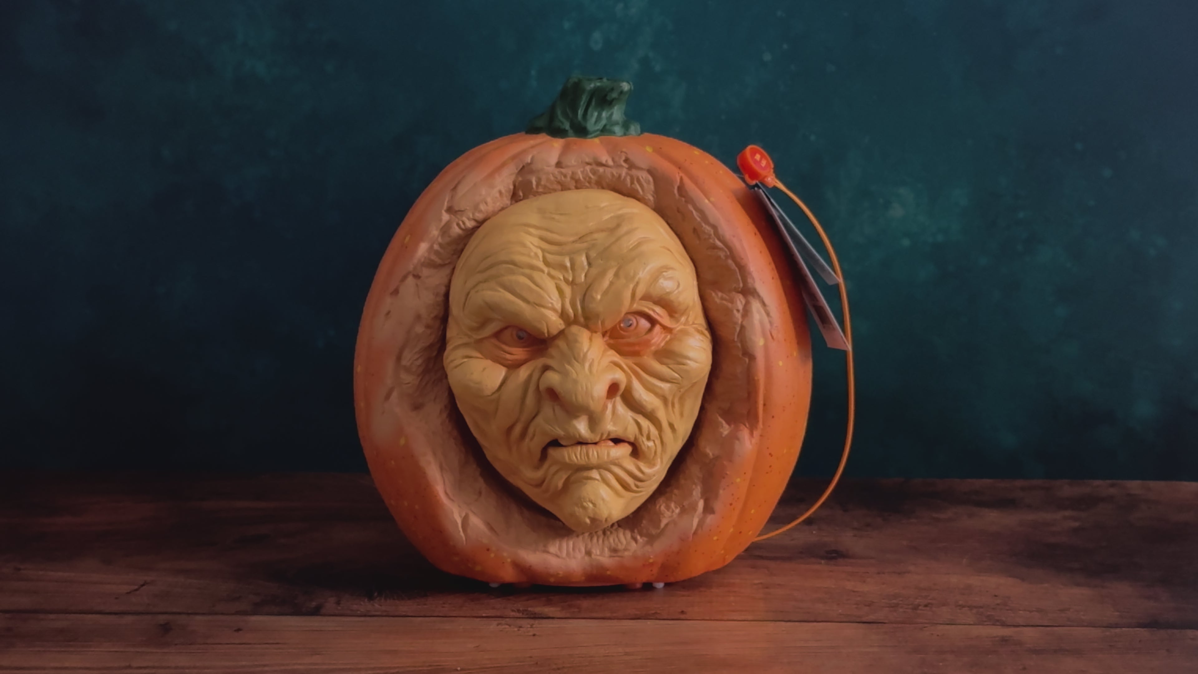 Animated Talking Halloween Ghoul Pumpkin With Lighted Eyes & Sound Sensor