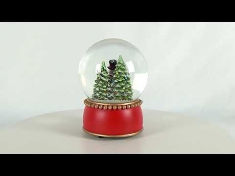 Musical Snowman With Trees Water Globe