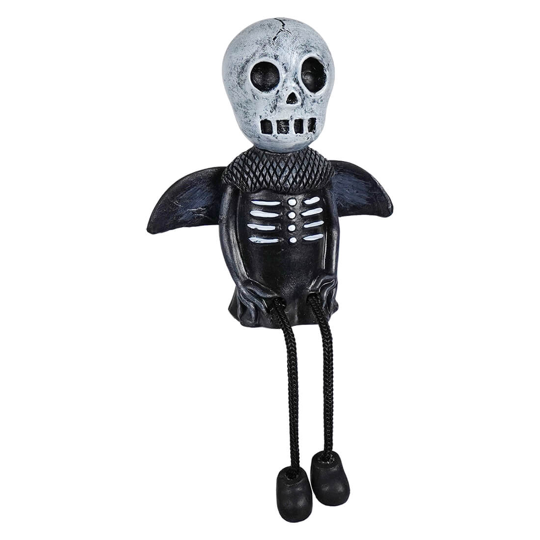 Gray and black skeleton figurine skull sitter perfect primitive skull shelf sitter decoration