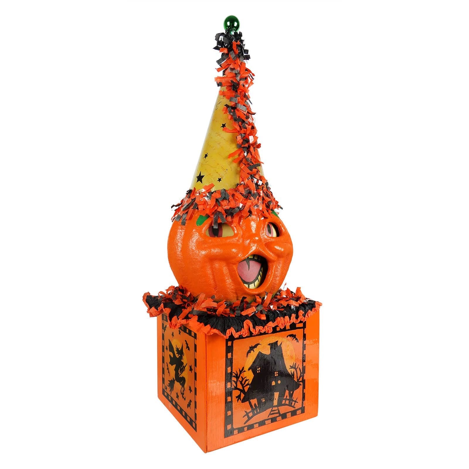 Pumpkin Jack in Party Hat on Box