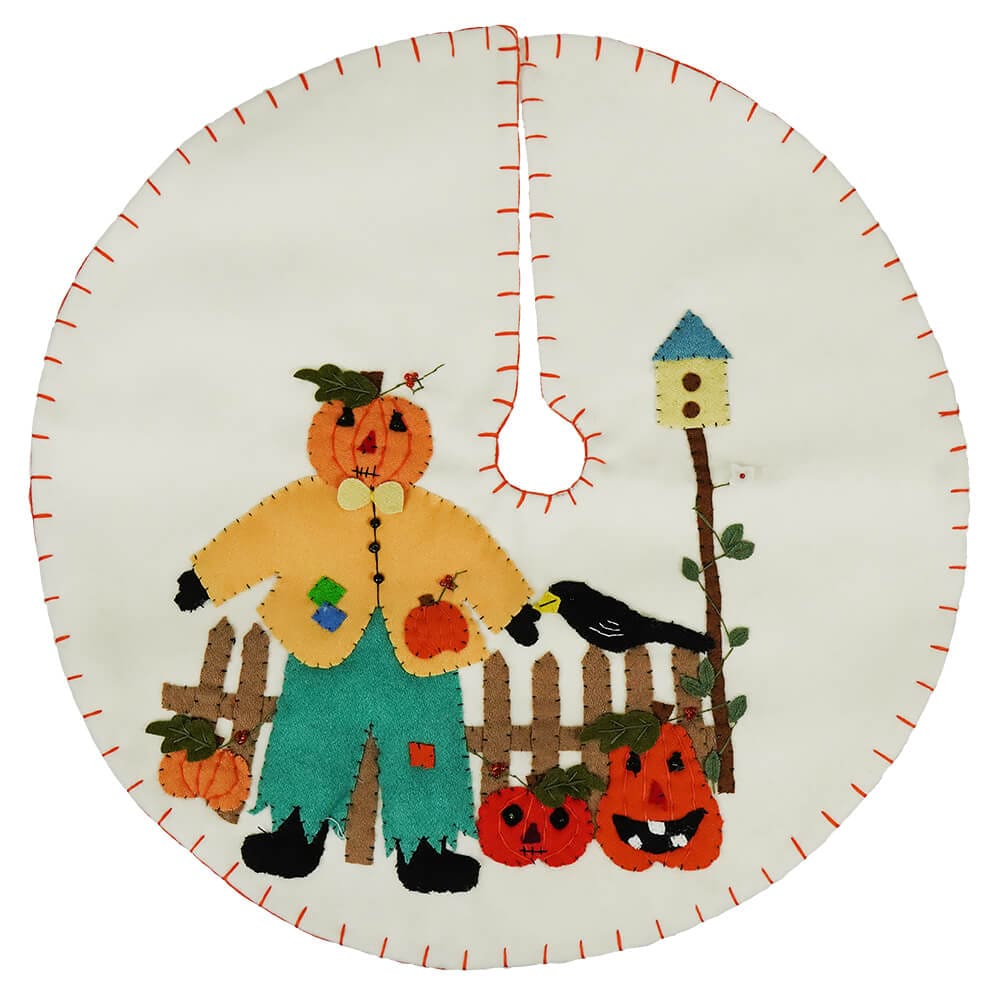 Pumpkin Man With Harvest Scene Tree Skirt