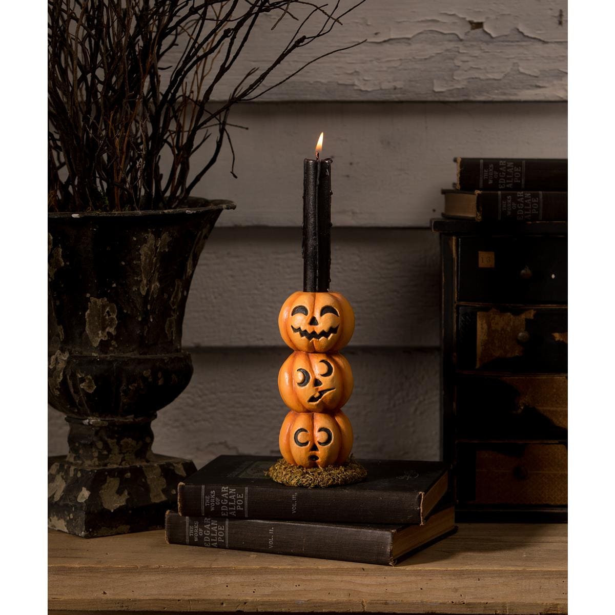 Pumpkin Stack Candlestick Holder - Halloween