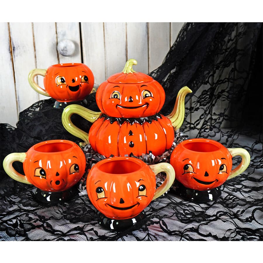 Pumpkin Teapot & Pumpkin Cups Set/5