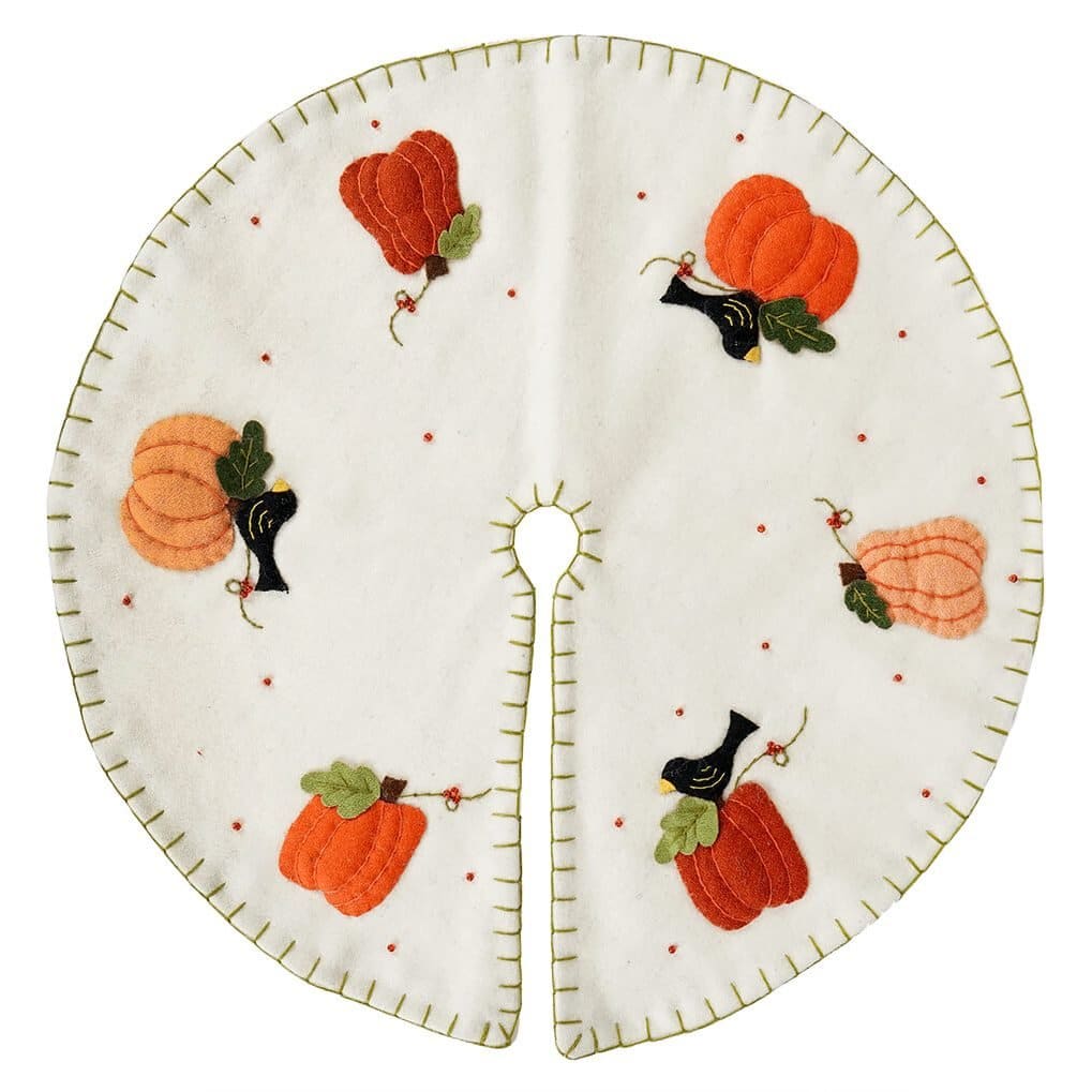 Pumpkins White Tree Skirt