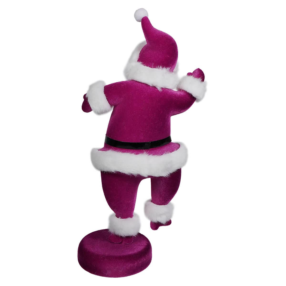 Purple Flocked Dancing Santa - Christmas