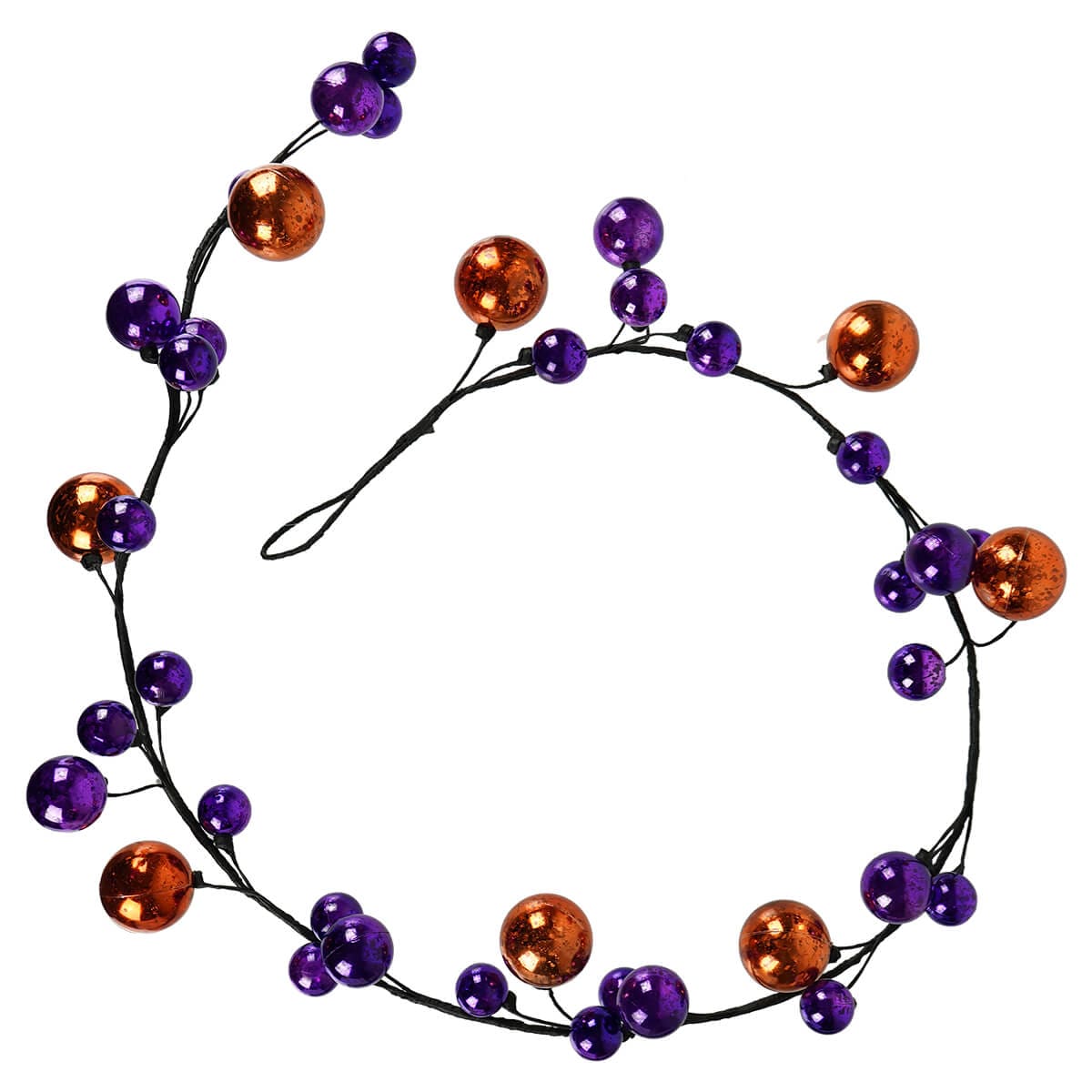 Purple & Orange Halloween Ball Garland