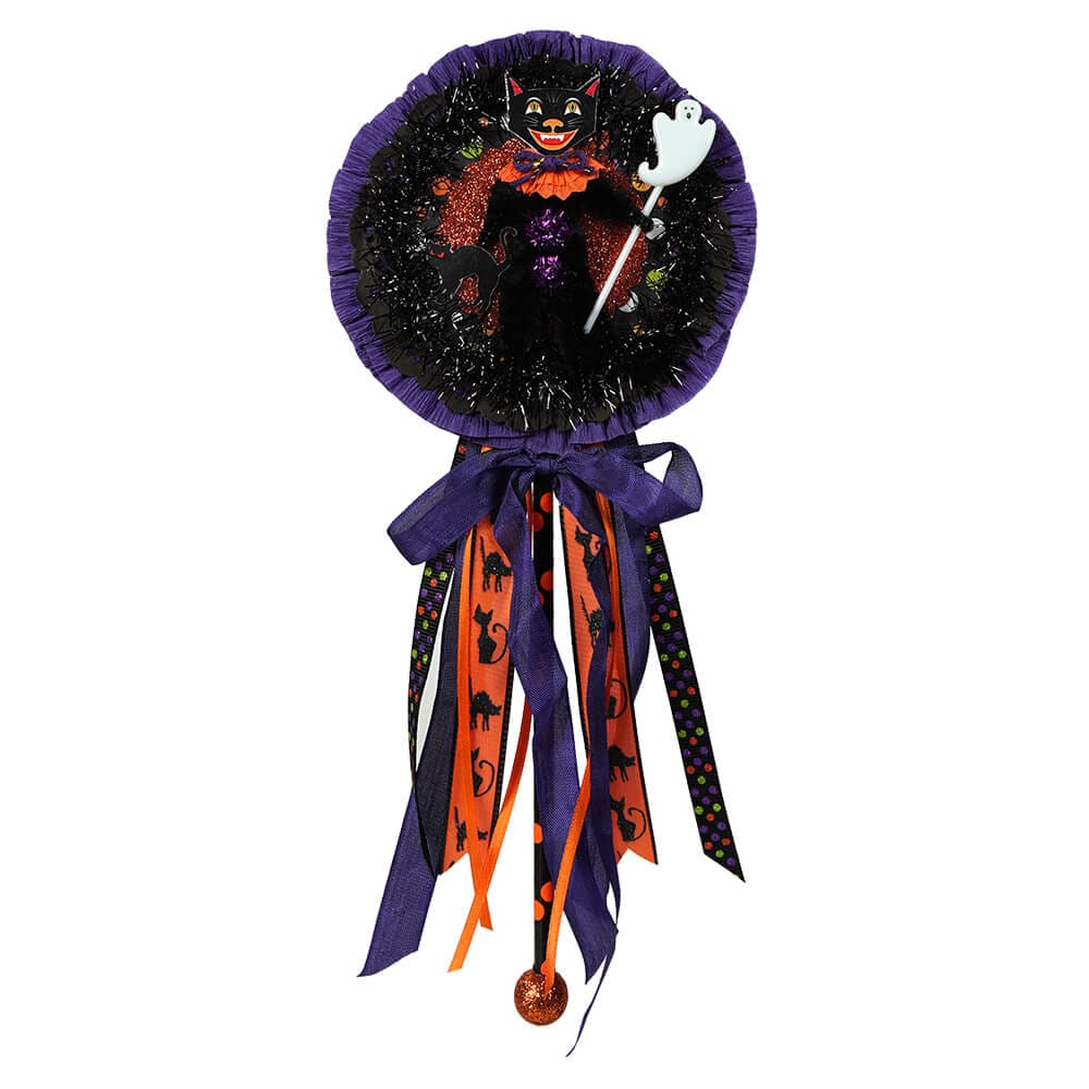 Purple & Orange Wand with Black Cat