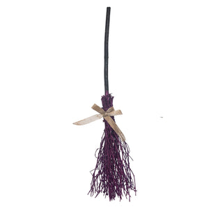 Purple Witch Broom Decor - Halloween
