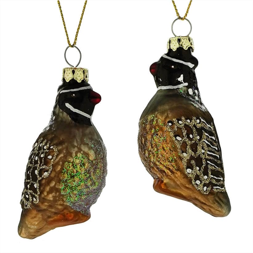 Quail Ornaments Set/2