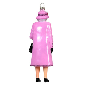 Queen Elizabeth Wearing Pink Peacoat Ornament