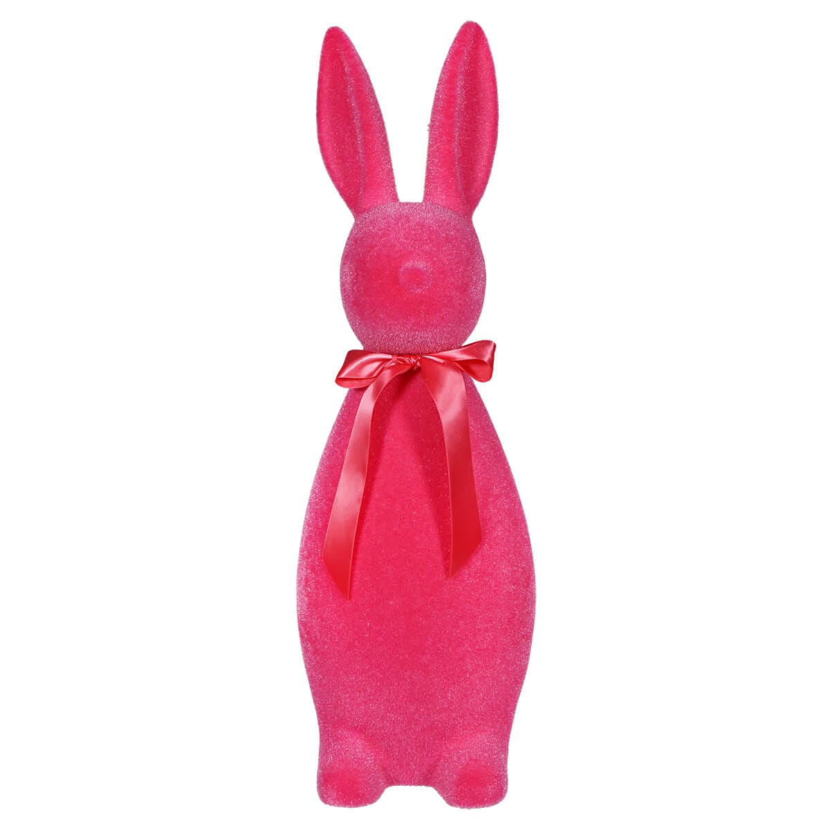 Rasberry Flocked Button Nosed Bunny