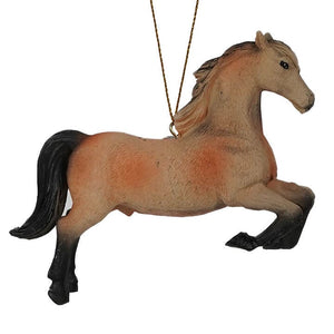 Rearing Dun Horse Ornament