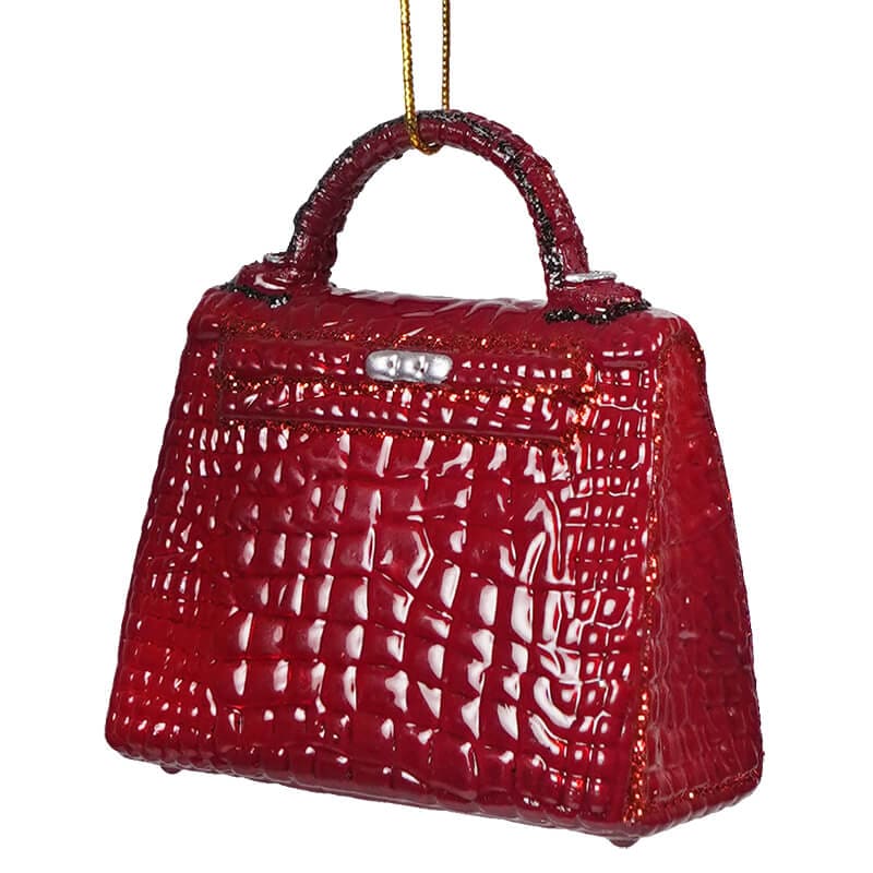 Red Birkin Luxury Handbag Ornament - Christmas