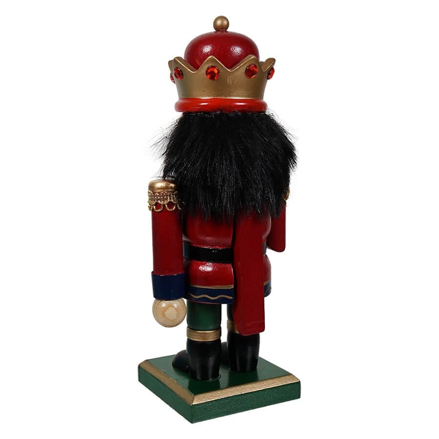 Red & Blue King Nutcracker Holding Staff