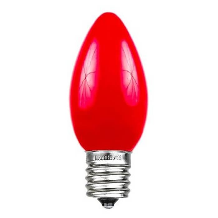 Red Ceramic Opaque C7 5 Watt Bulb - Christmas