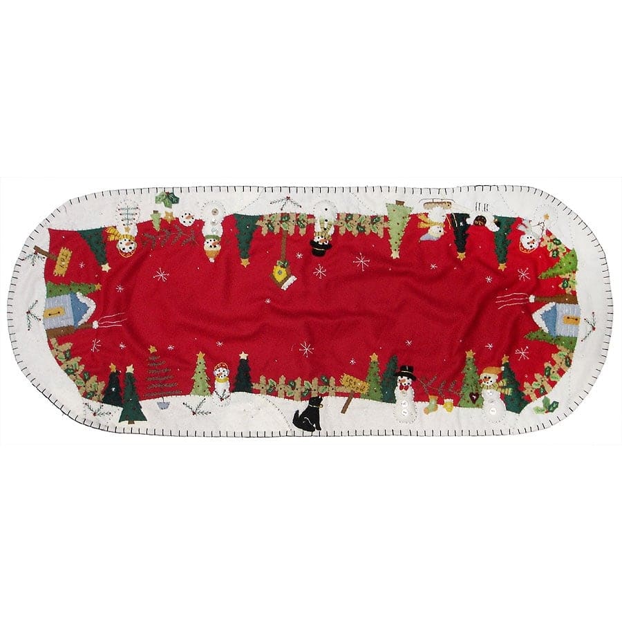 Red Christmas Village Runner