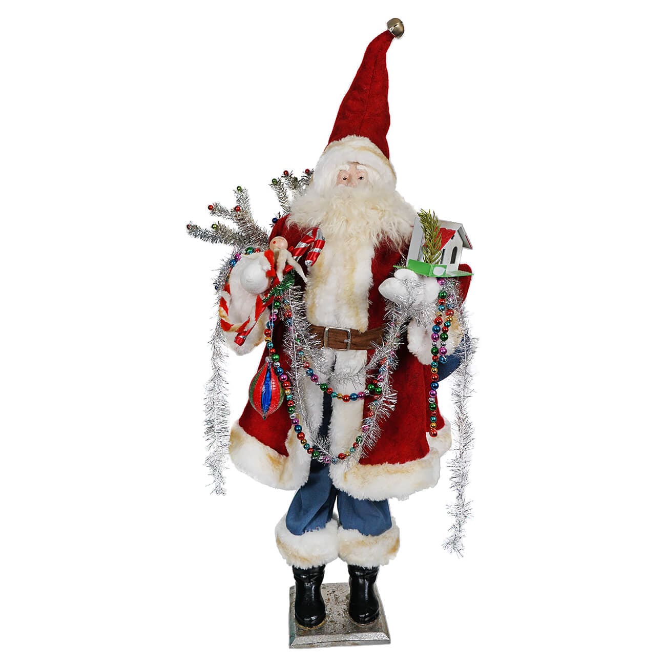 Red Coat Vintage Santa Bearing Gifts