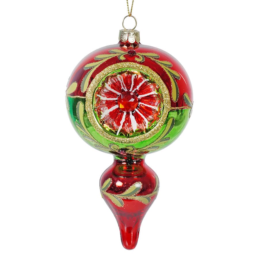 Red & Green Holly Reflector Ornament - Ornaments