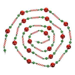 Red, Green & White Candy Bead Garland