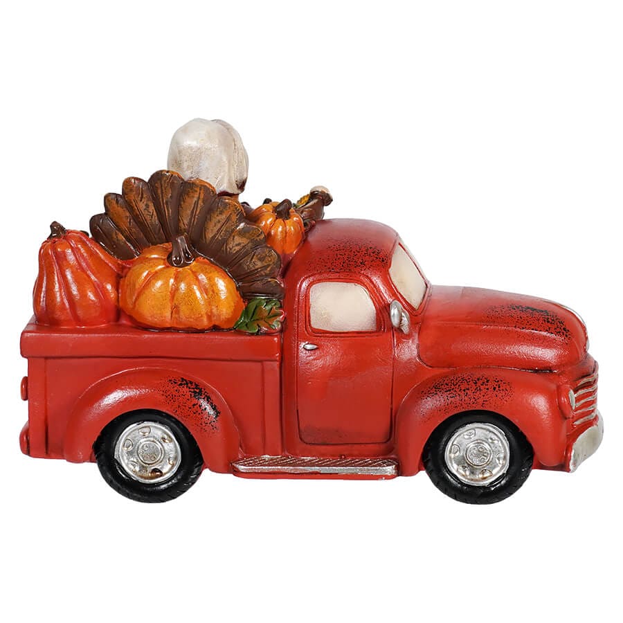 Red Harvest Truck With Turkey & Pumpkins