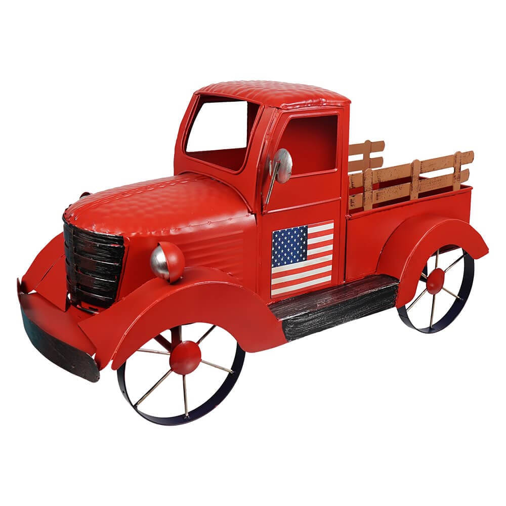 Red Metal Antique Truck