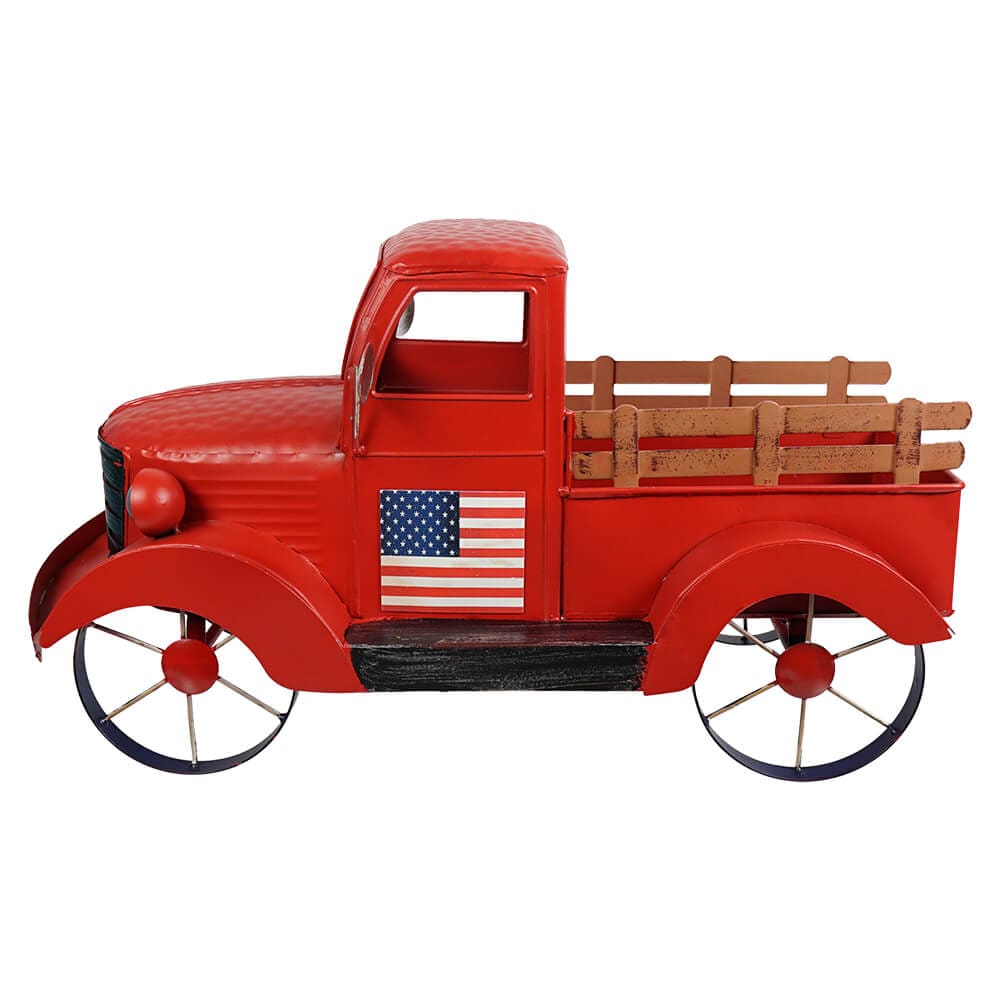 Red Metal Antique Truck