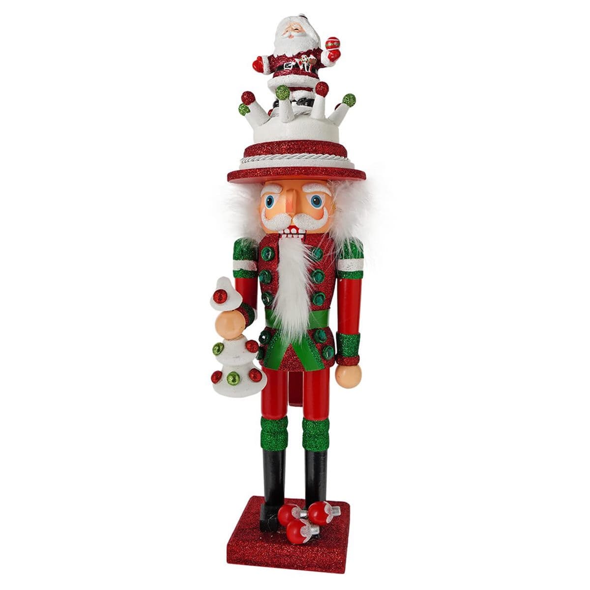 Red Nutcracker with Santa Hat