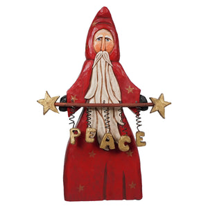 Red ’Peace’ Banner Santa - Christmas