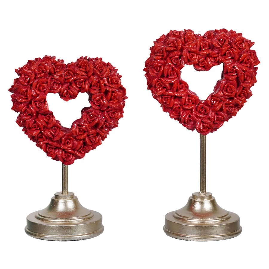 Red Roses Heart On Stand Set/2 - Valentine’s Day