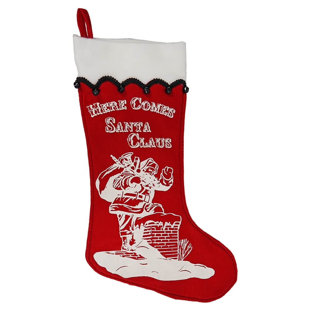 Red Santa In Chimney Stocking