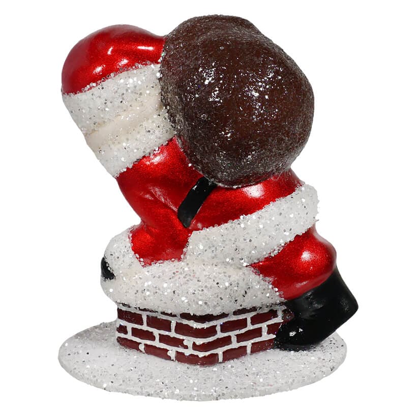 Red Santa On Chimney With Gifts