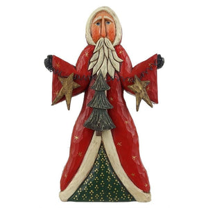 Red Santa With Star & Tree Garland