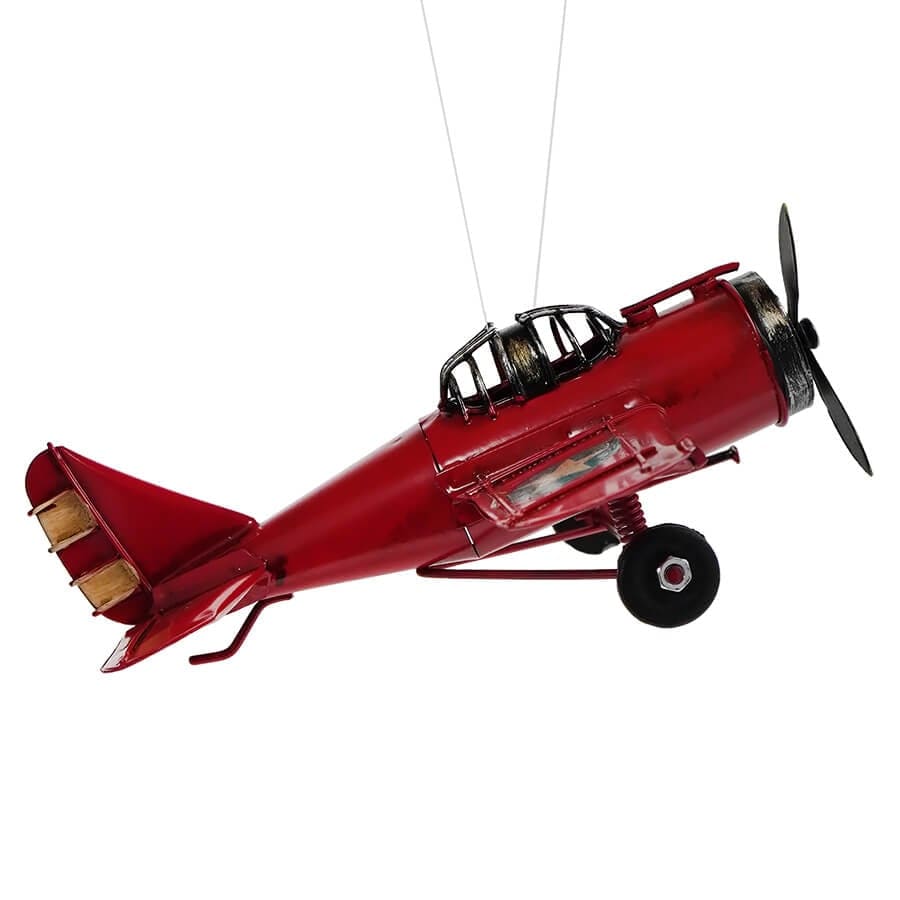 Red Single Prop Plane Ornament