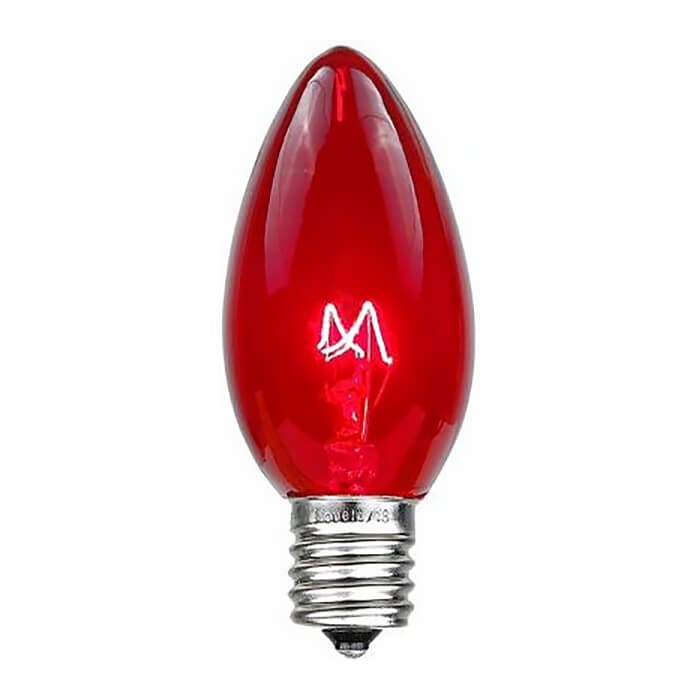 Red Transparent C7 5 Watt Bulb - Christmas