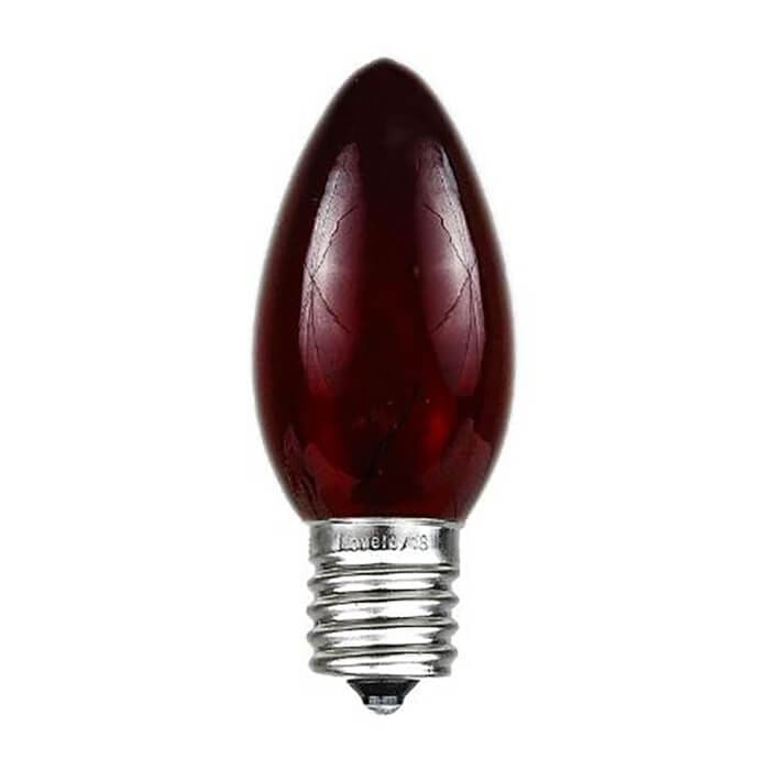 Red Transparent C7 5 Watt Bulb - Christmas