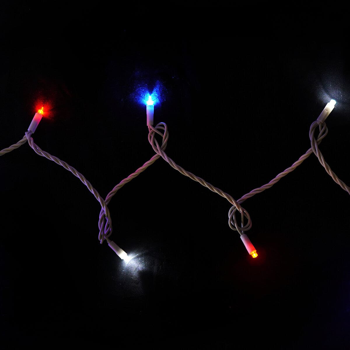 Red, White & Blue Frost 50 LED Light Strand