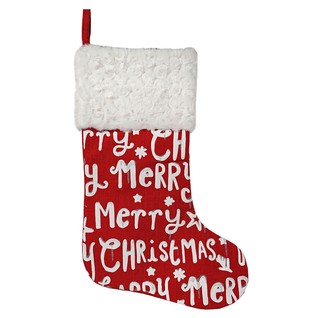 Red & White Merry Christmas Stocking