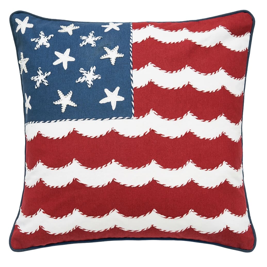 Red White & Waves Pillow - Patriotic