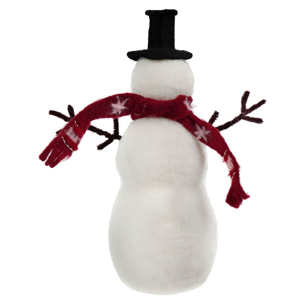 Red Wool Felt Jolly Snowman