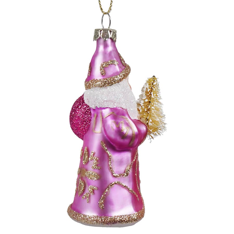 Regal Pink Santa Ornament - Ornaments