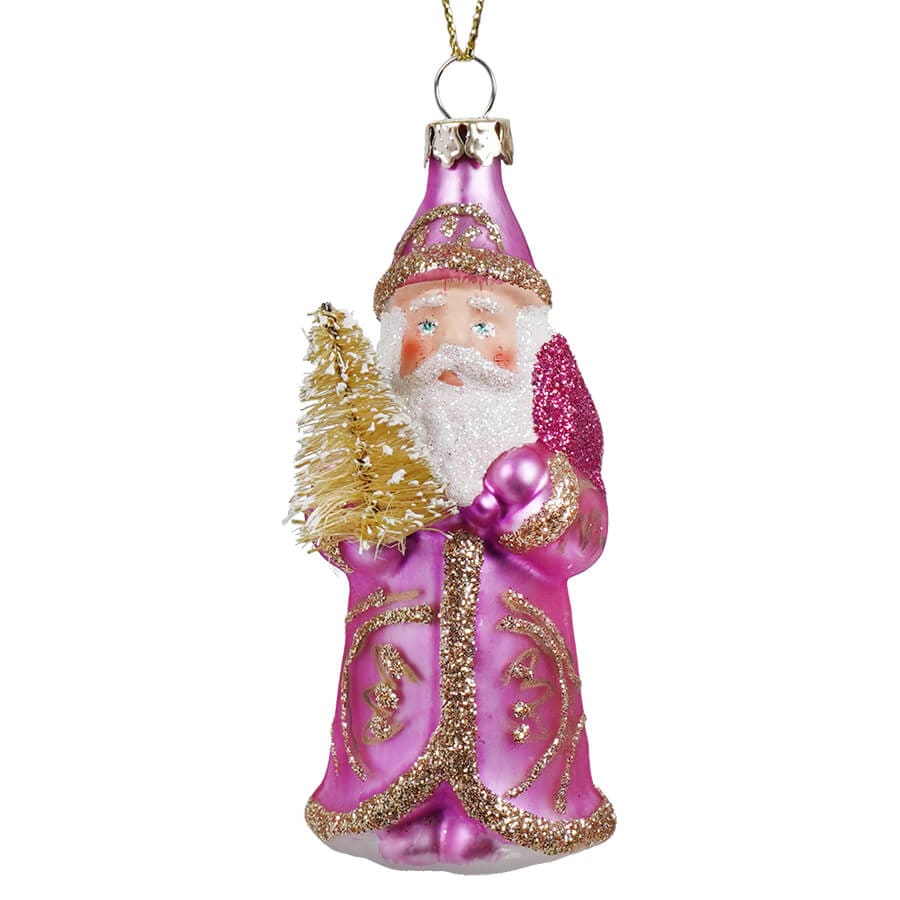 Regal Pink Santa Ornament - Ornaments