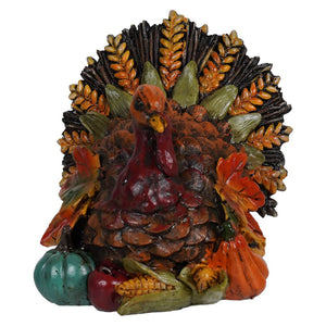 Resin Bountiful Harvest Turkey Figurine
