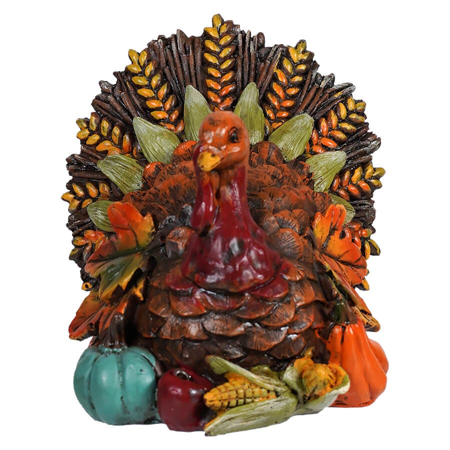 Resin Fruitful Harvest Turkey Figurine