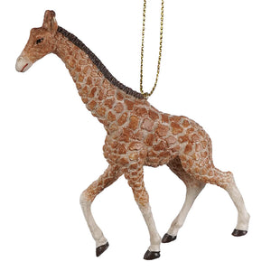 Resin giraffe ornament with brown spots perfect as a safari or zoo ornament for animal decor