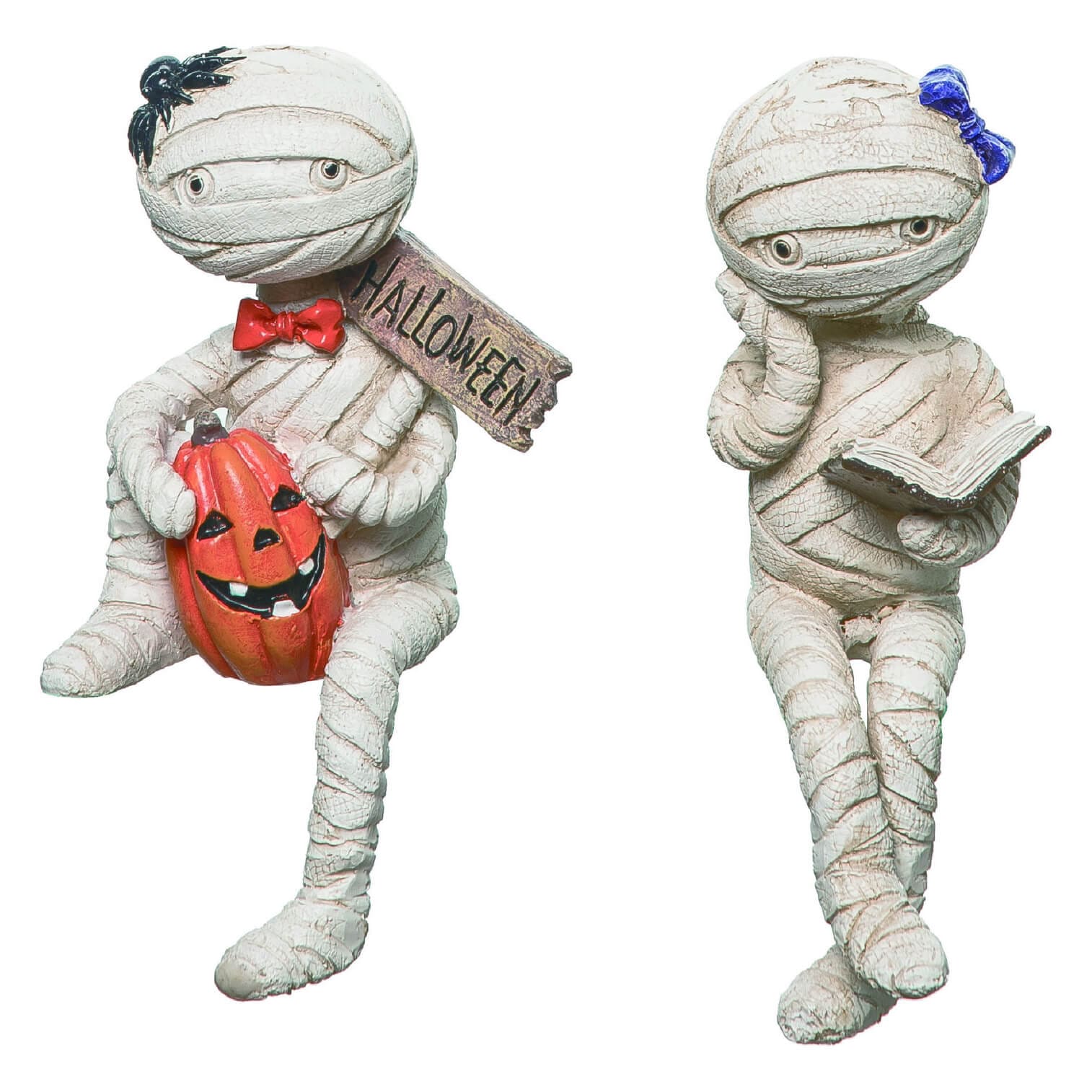 Resin Mummy Couple Sitters Set/2 - Halloween