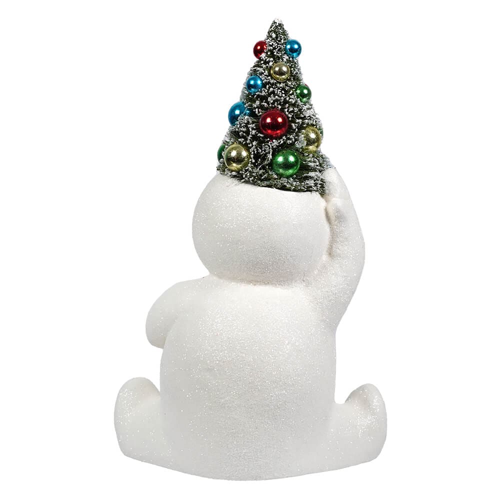 Retro Candy Cane Snowman With Tree