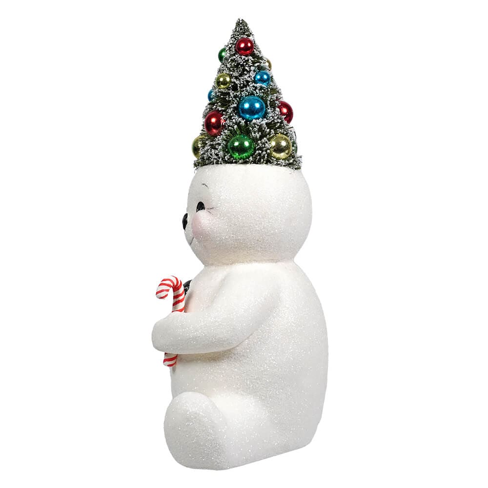 Retro Candy Cane Snowman With Tree