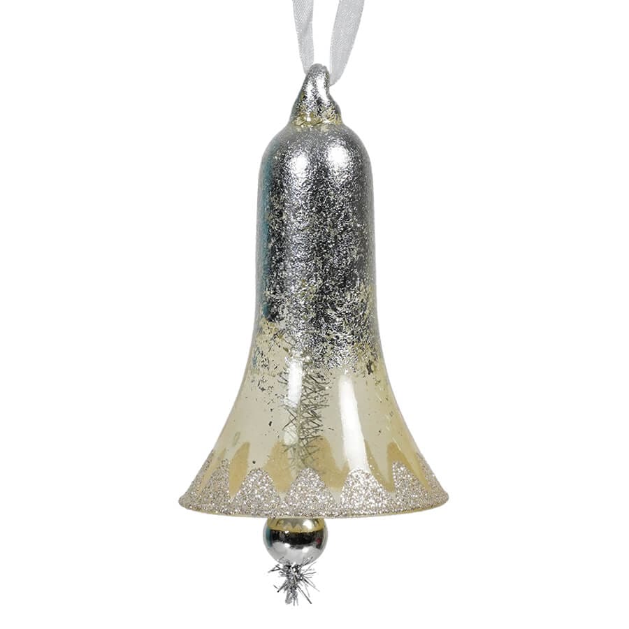 Retro Gold Glass Bell Ornament