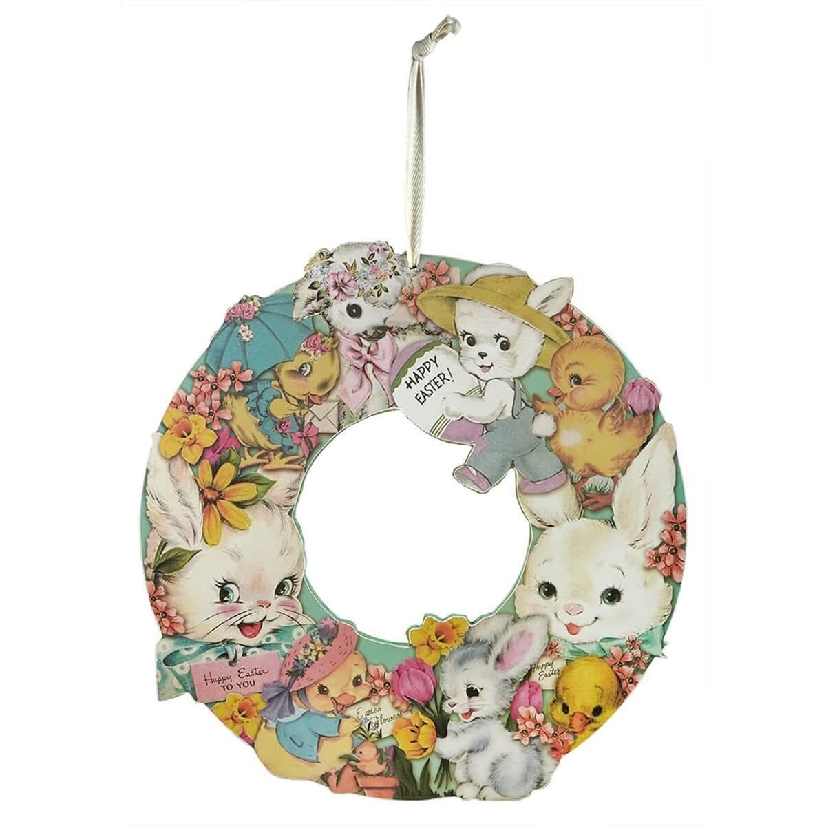 Retro Happy Easter Wreath